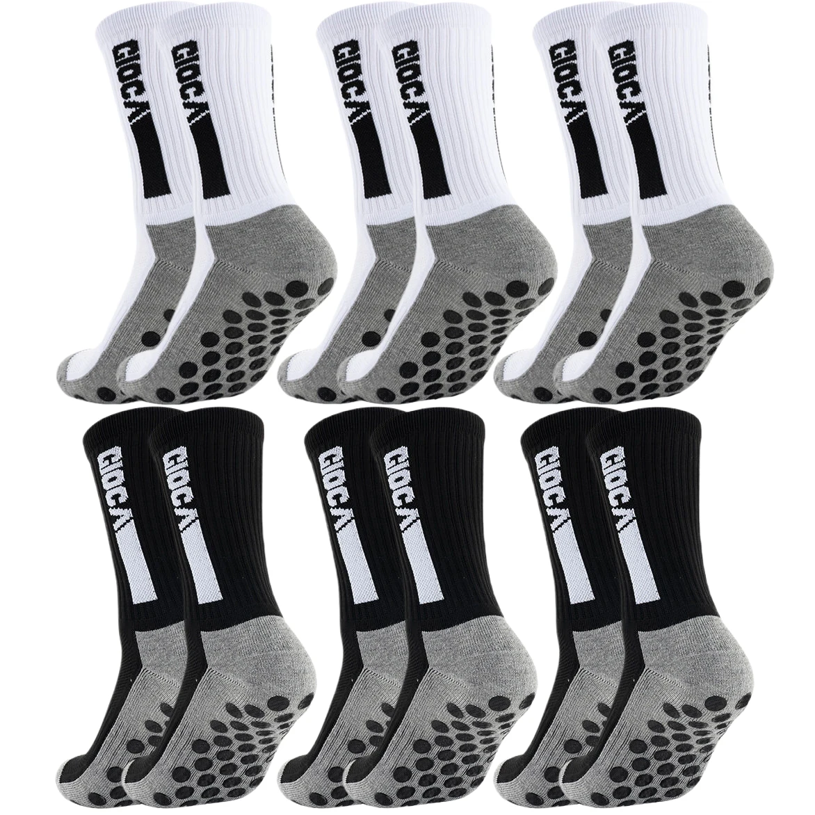 6Pairs Men Women Workout Grip Socks Football Basketball Baseball Rugby Soccer Running Hiking Tennis Athletic