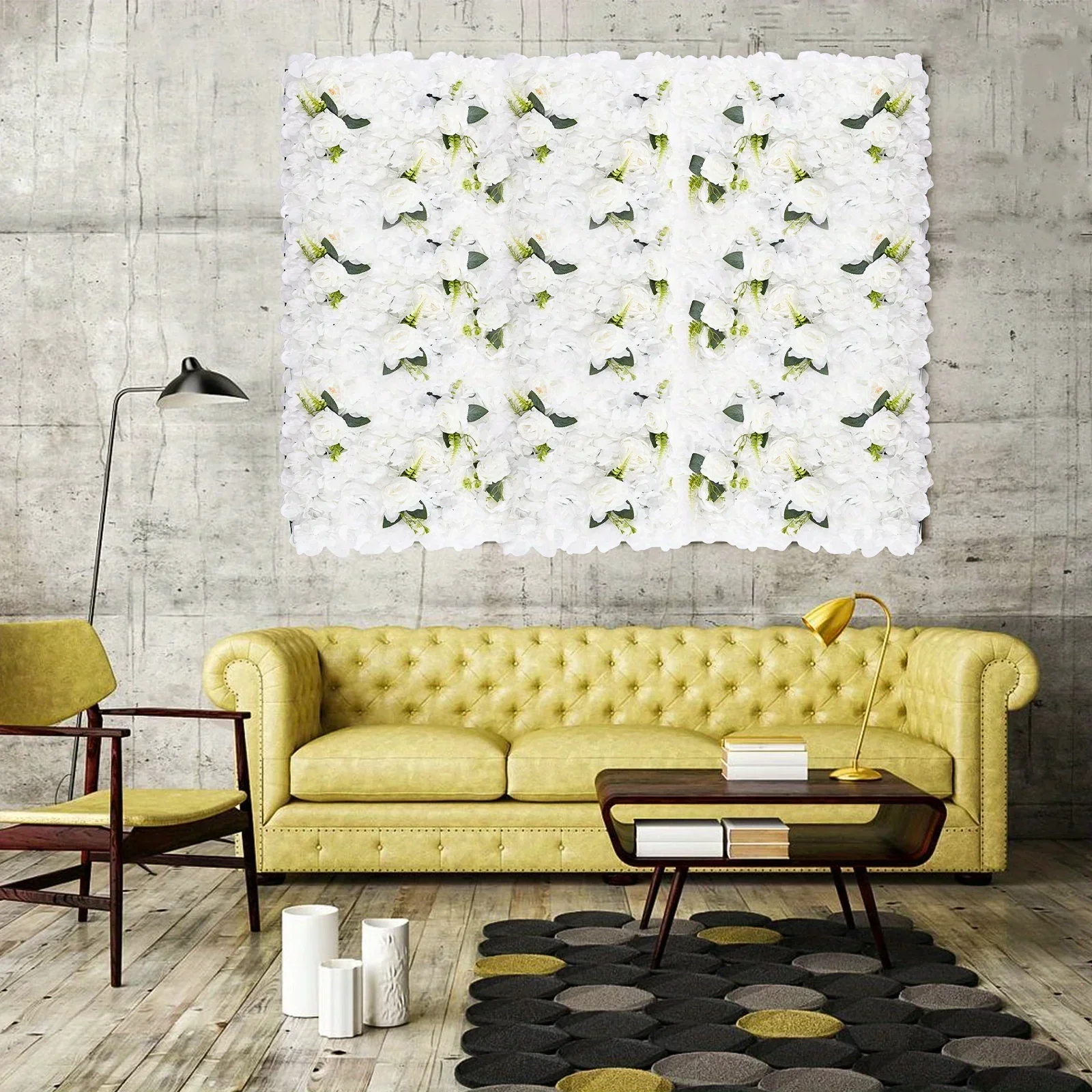 

6 pieces of plant flower wall - white peony, rose leaf grass, decoration, flower wall,high-quality