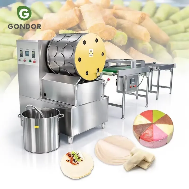 Samosa Sheet Restaurant Frozen Crepe Spring Roll Stuffing Make Wrapper Machine Pembuat Kulit Lumpia