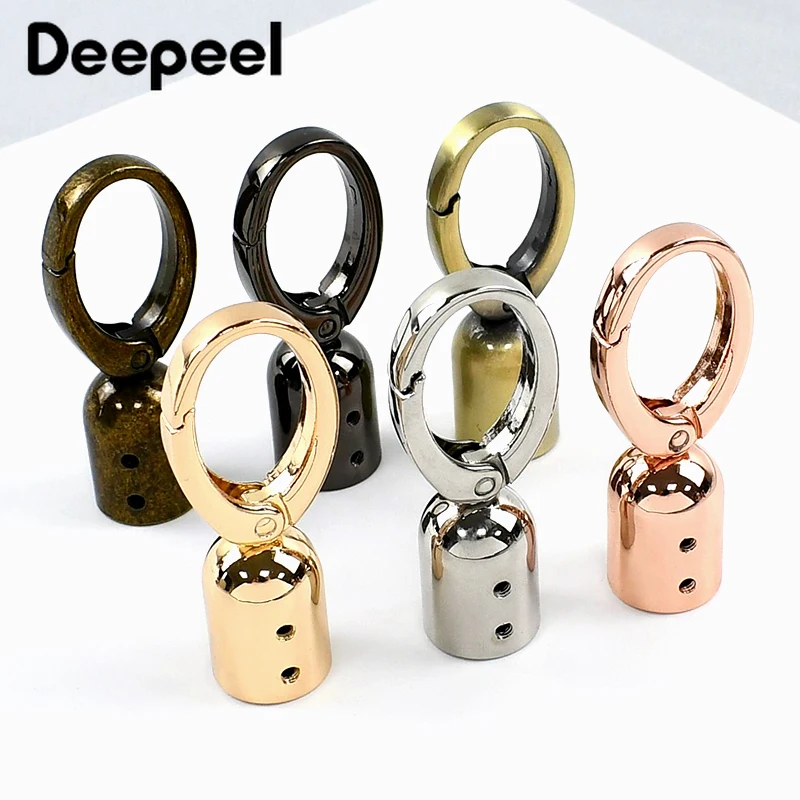 

2/4/10Pcs 15mm Metal Bags Strap Stopper Buckles Tassel Key Chain Cap Clasp Handbag Cord Connector Hanger Hook Bag Accessories