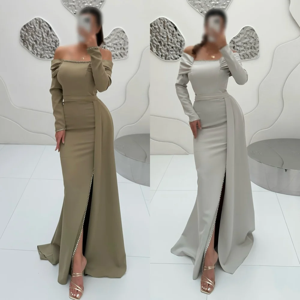 

Customized Classic Trumpet Beading Off-the-shoulder Long Dresses Bespoke Occasion Women's Evening Dress Elegant Party