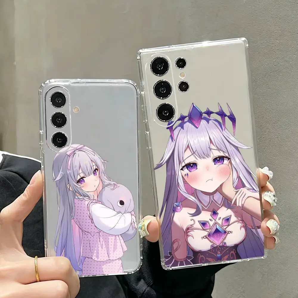 Koseki Bijou Hololive Cute Anime Girl  PhoneCase Transparent Silicone Soft For Samsung S25,S24,S21,S22,S23,S30,Ultra,S20,Plus,Fe