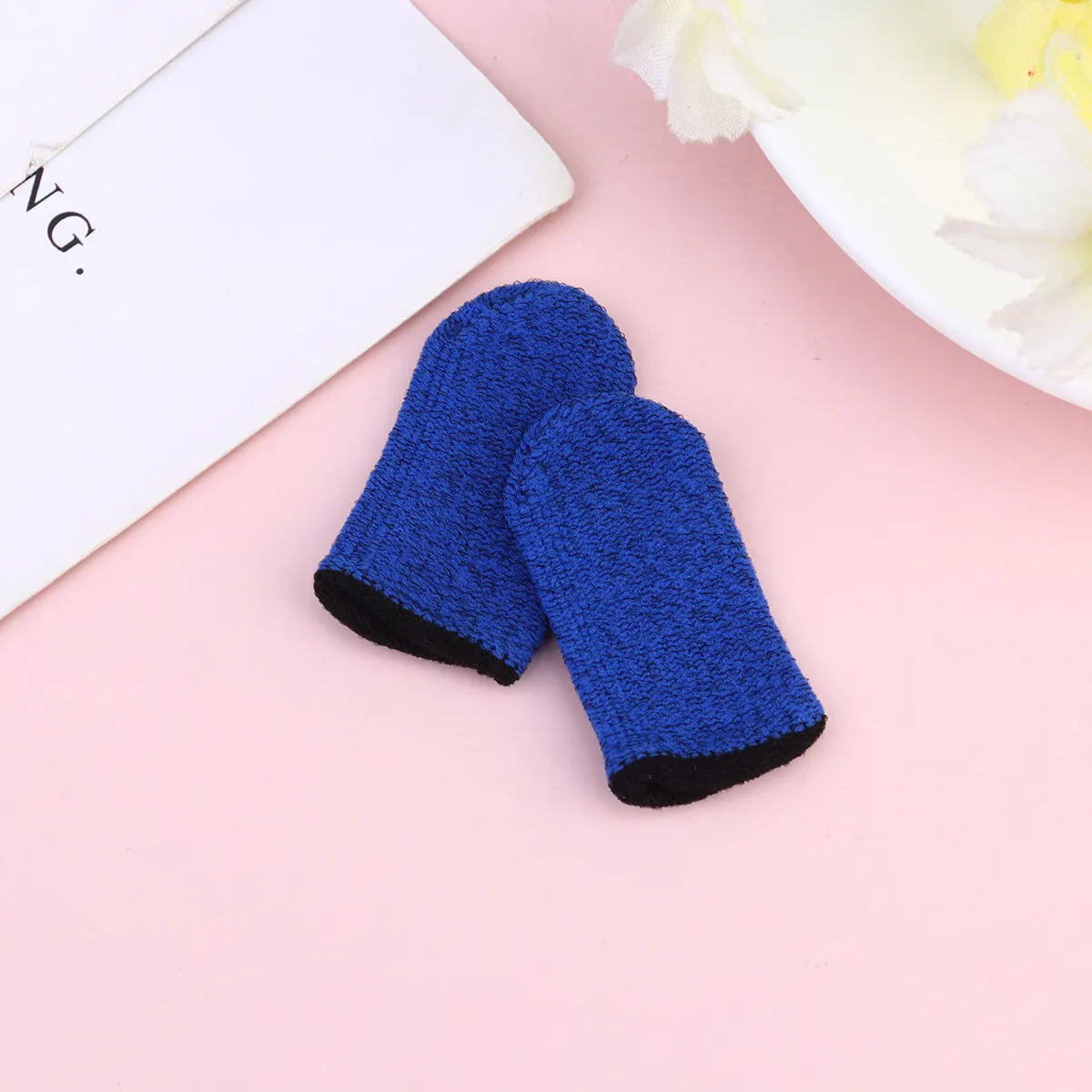 10Pcs Black Edge Breathable Finger Sleeves Screen Touch Anti-Sweat Phone Game Finger Covers Elastic Nylon Thumb Protector