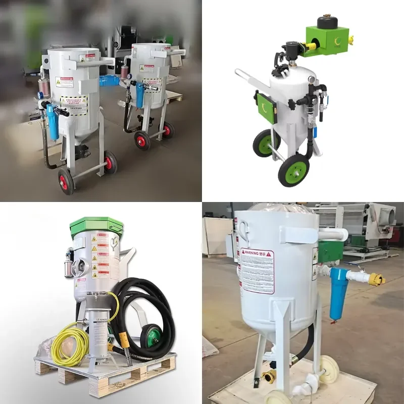 for CE Certified Portable Manual Mini Steel Shot Grit Sandblaster Pot Tank Mobile Sand Blasting Equipment Tool
