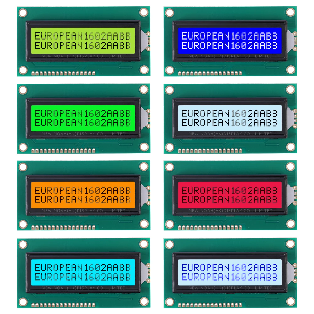 European Orange Light Black Letters 1602C2 Multi Language LCD Module 16*2 84X44MM Industrial Control Built In ST7066U Controller