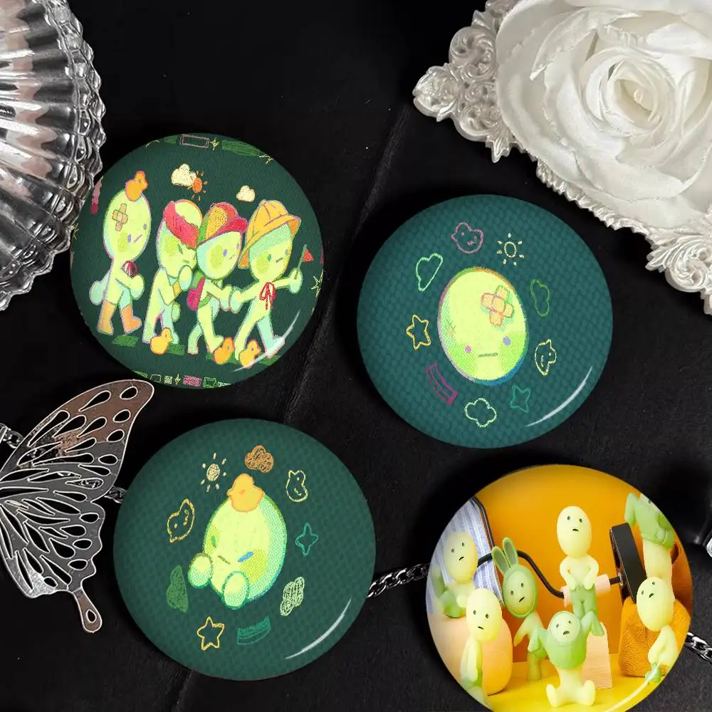 Cute smiski Round Button Pins Slogan Creative Brooches Backpack Clothes Decoration Fashion Cartoon Jewelry Gifts