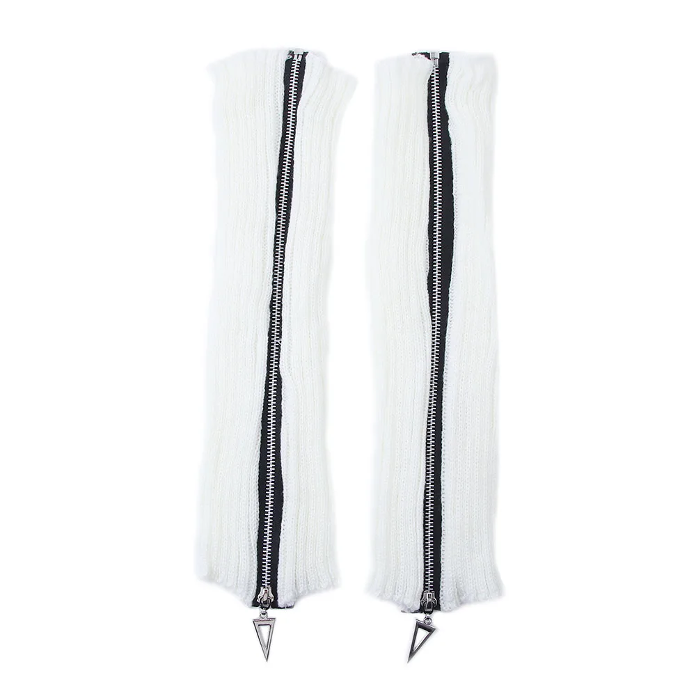 

Harajuku Knitting Temperament Solid Color Boot Socks Baggy Knee Sleeve Women Leg Warmers Korean Style Hosiery Zipper Foot Sock