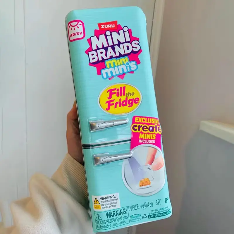 Para labubu mini geladeira na moda caixa cega brinquedo conjunto comida temático jogável casa do bebê presente de aniversário figuras de brinquedo ação
