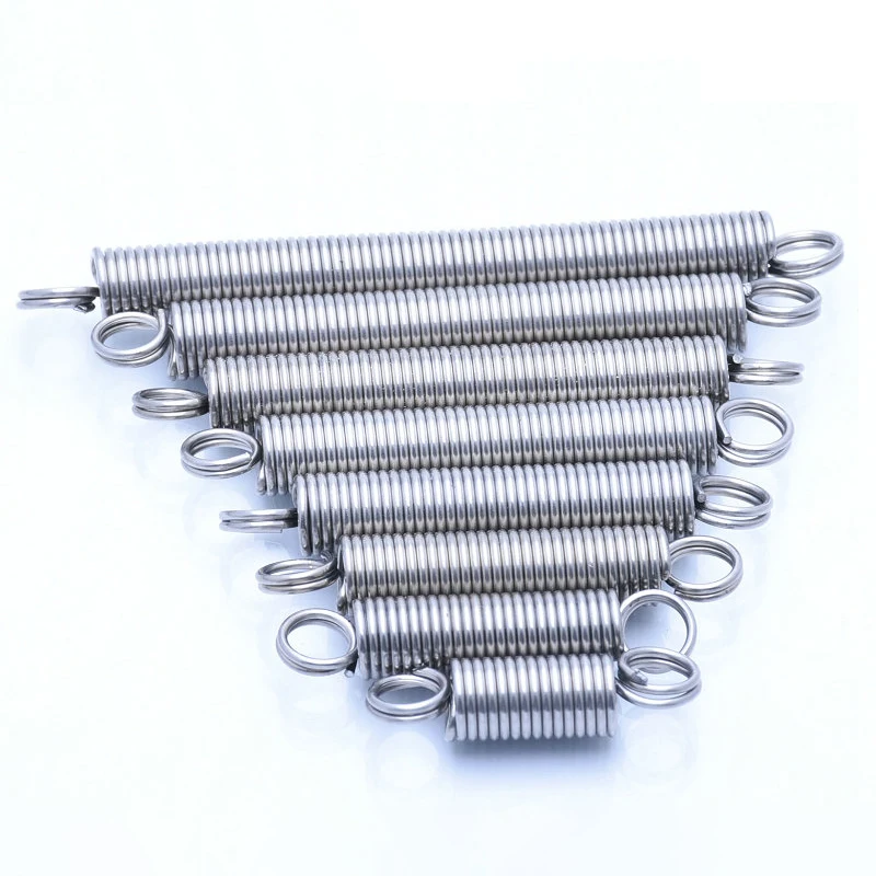 1-2PCS 1mm Wire Dia 304 Stainless Steel O Ring Hook Extension Spring Tension Spring Coil Spring Dual Hook Spring L=20mm-100mm