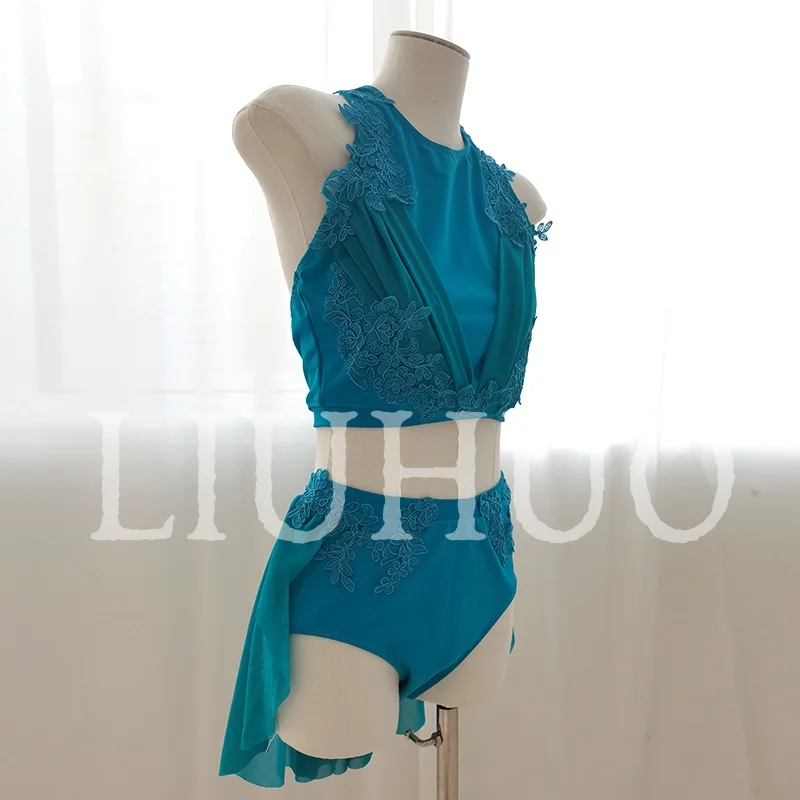LIUHUO Blue Lyrical Dancing Dress for Performance Color Pole Skirt Factory Customize