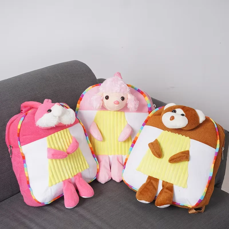 2025 new3D Cartoon Plush Children Backpacks kindergarten Schoolbag Animal Kids Backpack Children School Bags  for boy and girls