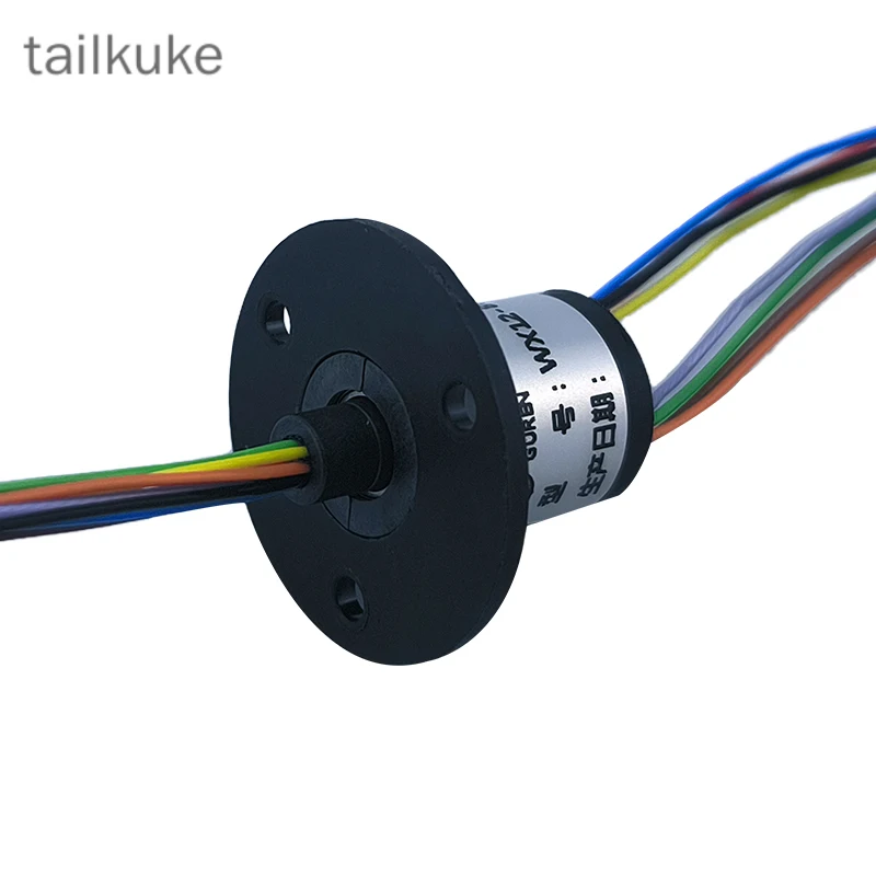 Low-Power Cap-Style Miniature Electrical Slip Ring 12.4mm Outer Diameter Compact Conductive Slip Ring 4-Channel/8-Channel