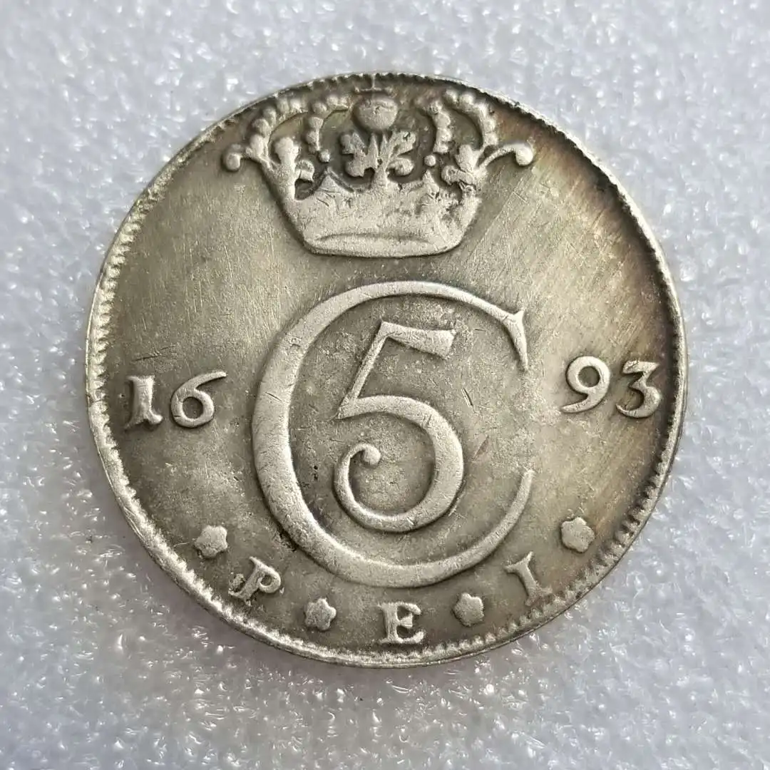 Норвежские золотые и серебряные монеты 1693 года, украшение для дома, волшебная монета, настольное украшение, коллекционные монеты #2041