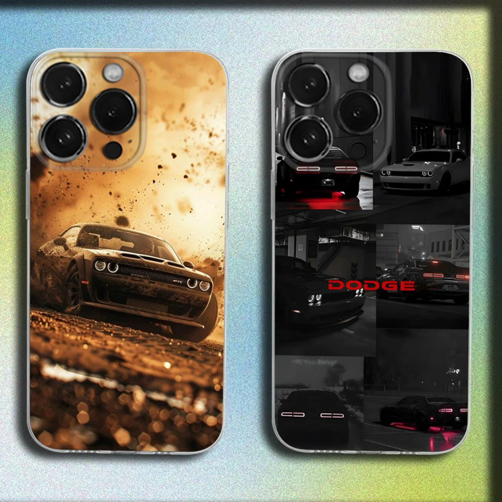 

Car D-Dodge Challenge SRT Phone Case For iPhone 16,15,14,13,12,11 Plus,Pro,Max,XR,XS,Plus,SE,Mini Transparent Soft Cover