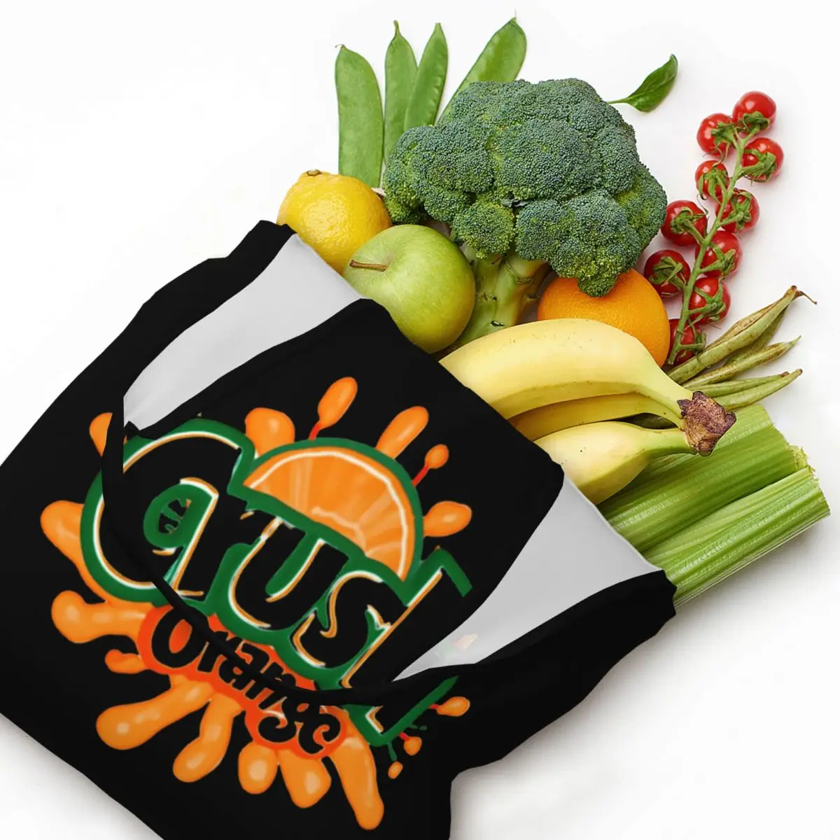 Crush Orange Delight Large Capacity Canvas Tote Bag Single Shoulder Work Commute Bag For Women Eco-Friendly Shopping Bag