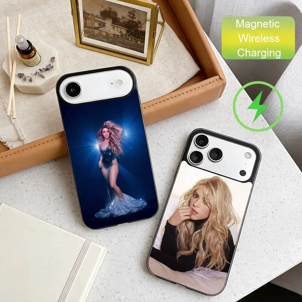 

S-Shakira TQG Karol G Collab Phone Case For iPhone17,16,15,14,13,12,11 Max Black Wireless Charging Protecitve Cover