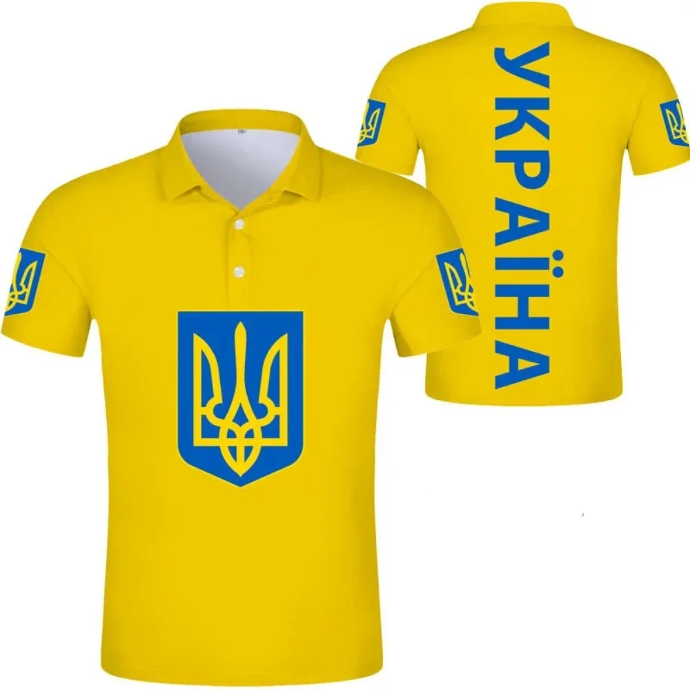 Flag of Ukraine National Emblem 3D printed photo Clothing Polo shirts for men and women high quality clothing