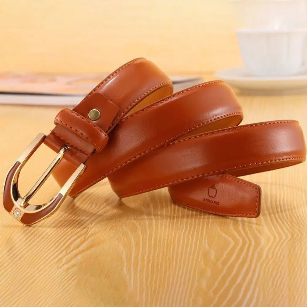 

Straps Fashion Ladies Belt Soft Casual Leather Belt Versatile Metal Buckle Decorative Belt Girls