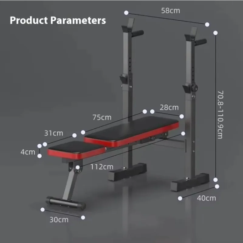 

Multi-Adjustable Gym Fitness Weight Bench Foldable Metal Equipment for Bench Press Exercise