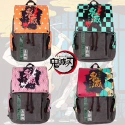 Demon Slayer Tanjiro Kamado Giyu Tomioka Agatsuma Zenitsu Backpack Anime Peripheral Cartoon Large Capacity Storage Bag Kawaii