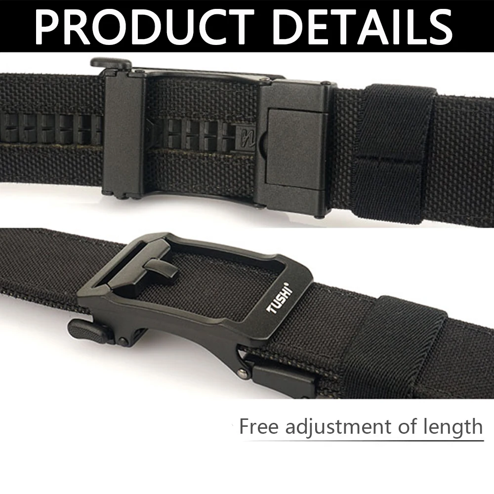TUSHI Neue Militär Gun Gürtel für Männer Nylon Metall Automatische Schnalle Polizei Duty Gürtel Taktische Outdoor Gürtel IPSC Zubehör – Detail 8