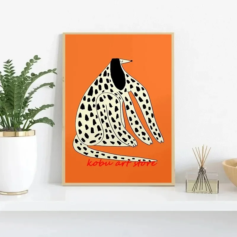 Abstract Colorful Fashion Poodle Dog Wall Arts Canvas Painting Posters Prints for Living Room Decor