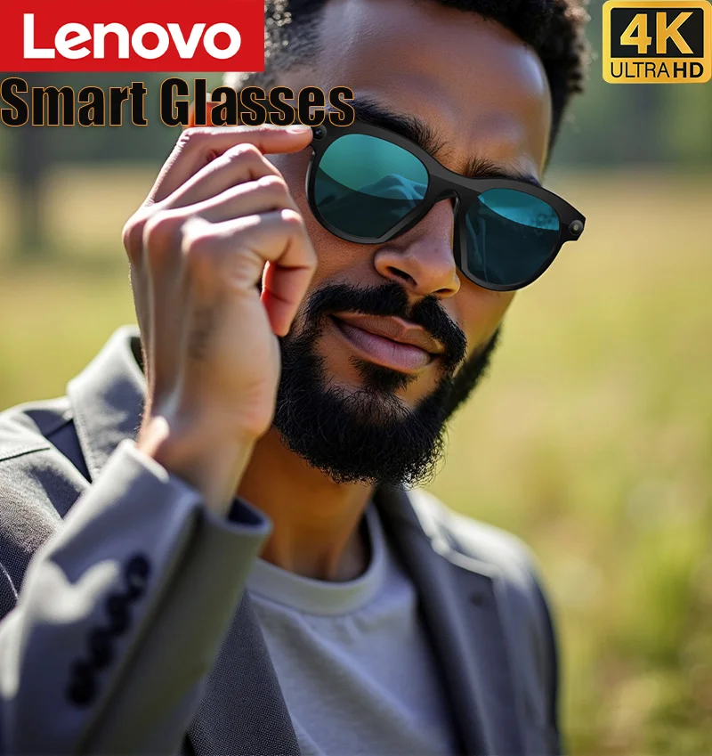 

Умные очки Lenovo 4K AI с записью видео 8 МП, Wi-Fi, беспроводной передачей, функцией перевода и стабилизацией изображения