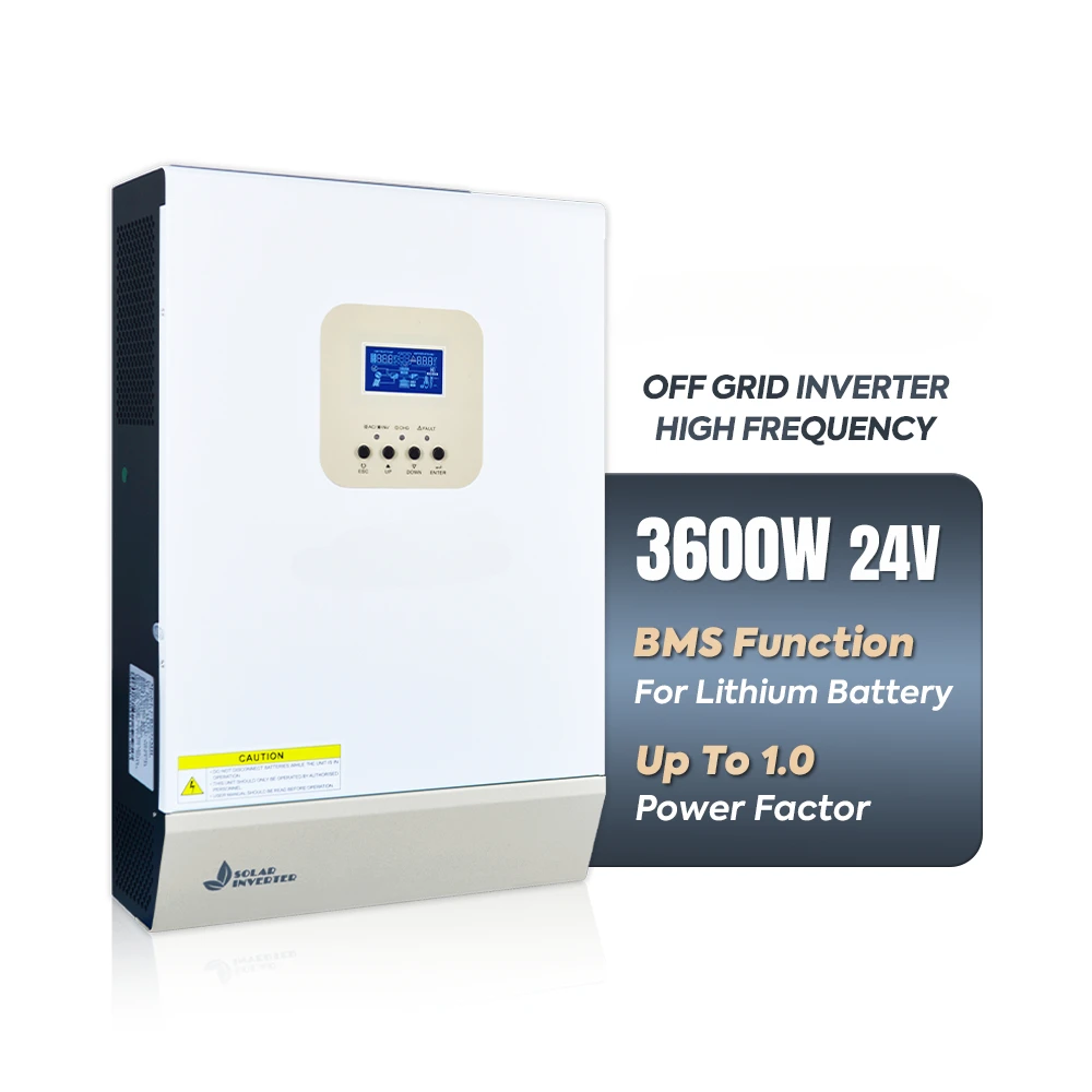 

3.6KW 3600W Pure sine wave off grid hybrid solar inverter 24V100A MPPT solar charger working without battery