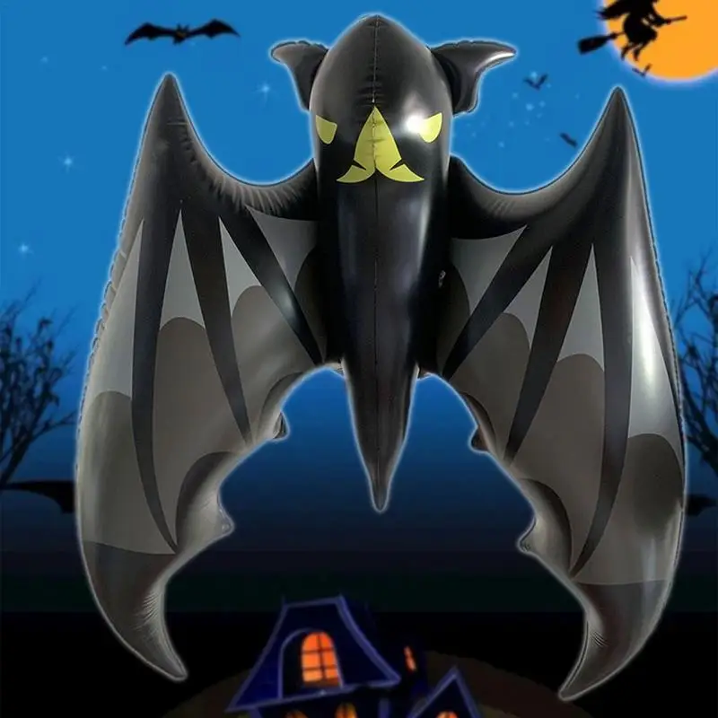 Inflatable Halloween Decorations Halloween Blow Up Inflatable Bat Spooky Air Blower Bat Decoration For Outdoor Yard Home Decor