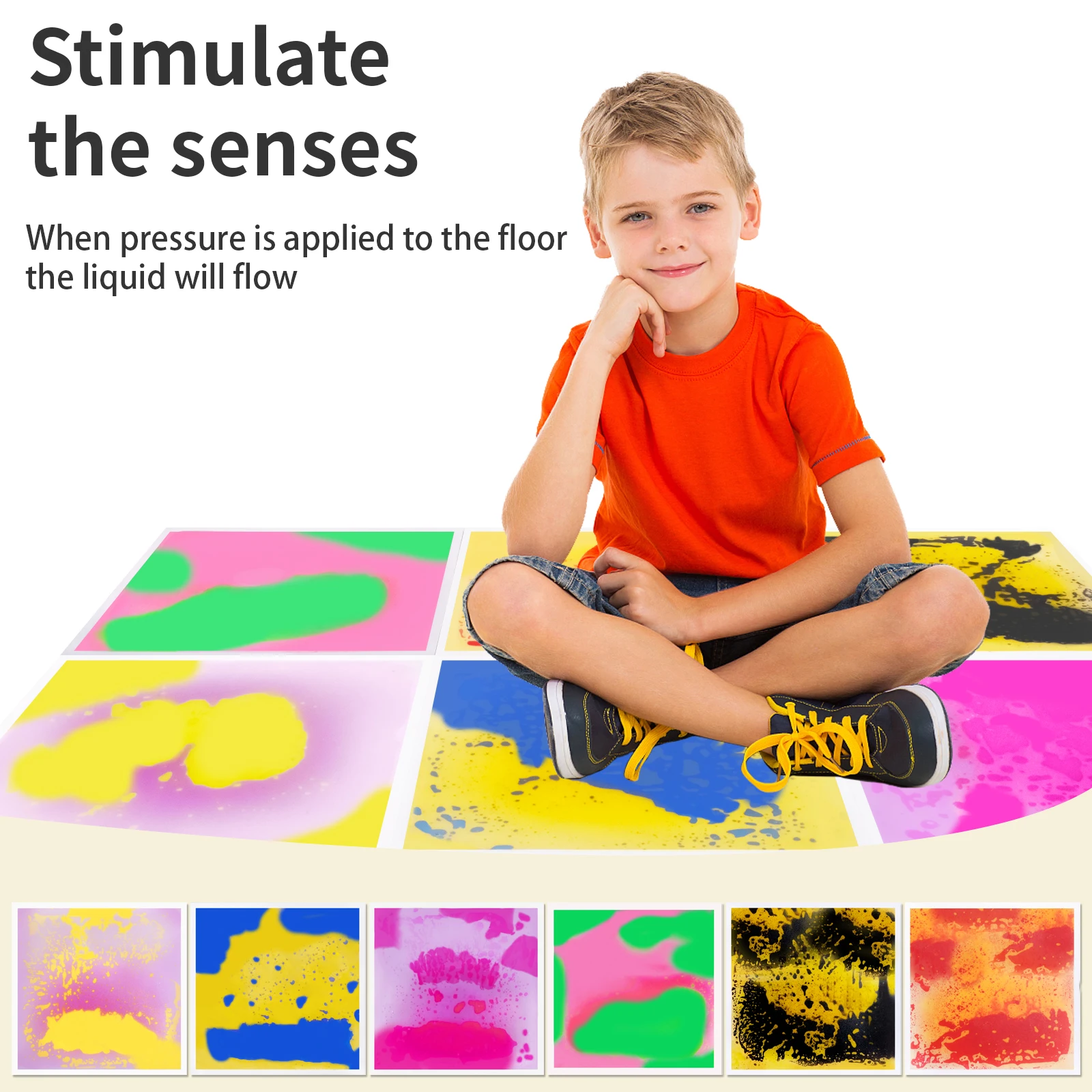 6 STKS Kleurrijke Zintuiglijke Vloermatten voor Kleuters Vloeibare Zintuiglijke Bordtegels voor Dagverzorging En Huizen