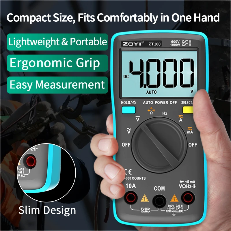 ZOYI Digital Multimeter Ammeter Voltmeter Resistance Frequency backlight Meter voltage Diode Frequency ZT98 ZT100 ZT101 ZT102