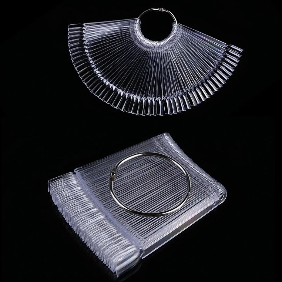 50 stücke Falsche Nagel Tipps Polnischen Palette Nail art Praxis Fan Rosa Farbe Ring Nagel Gel Polnisch Zeigt Regal Maniküre Werkzeuge TR386-1