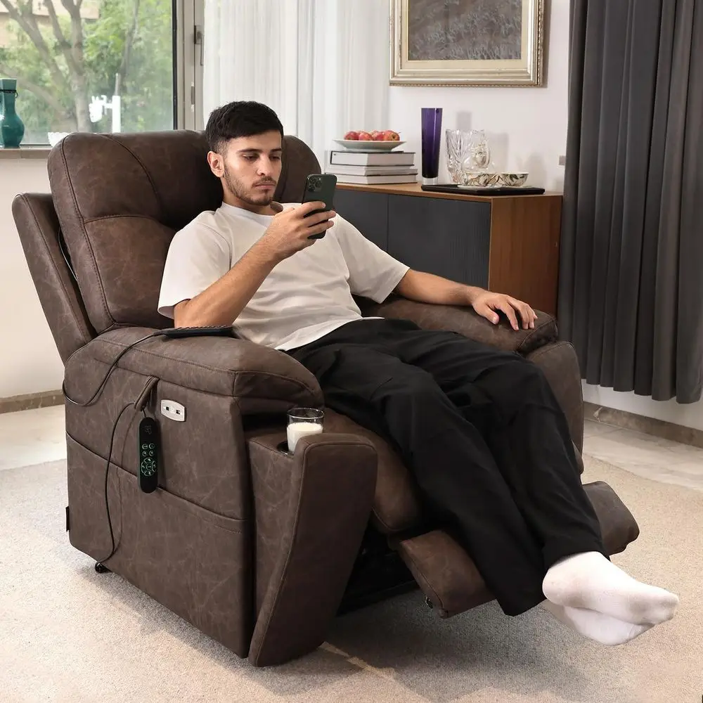 Motor Lay Flat Power Lift Recliner Chair for Elderly, 400lbs Large Electirc Lift Chair for Living Room, Independent Adjustable