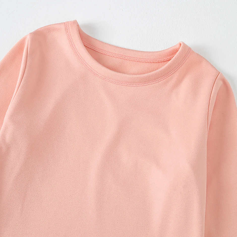 2-teiliger Kinder-Wärmeanzug für Herbst/Winter, einfarbig, mehrfarbig, schweißabsorbierend, bequem, geeignet für Jungen und Mädchen. – Detail 7