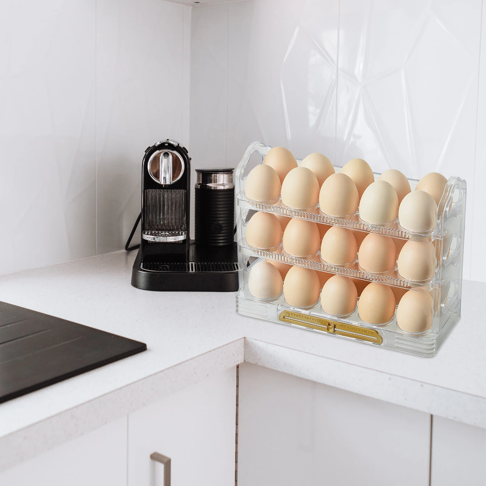 

1pc Egg Storage Box Organizer Container Holder Tray for Fridge Kitchen Refrigerator Four Layer Shelf Keeper Rack Home Use Egg