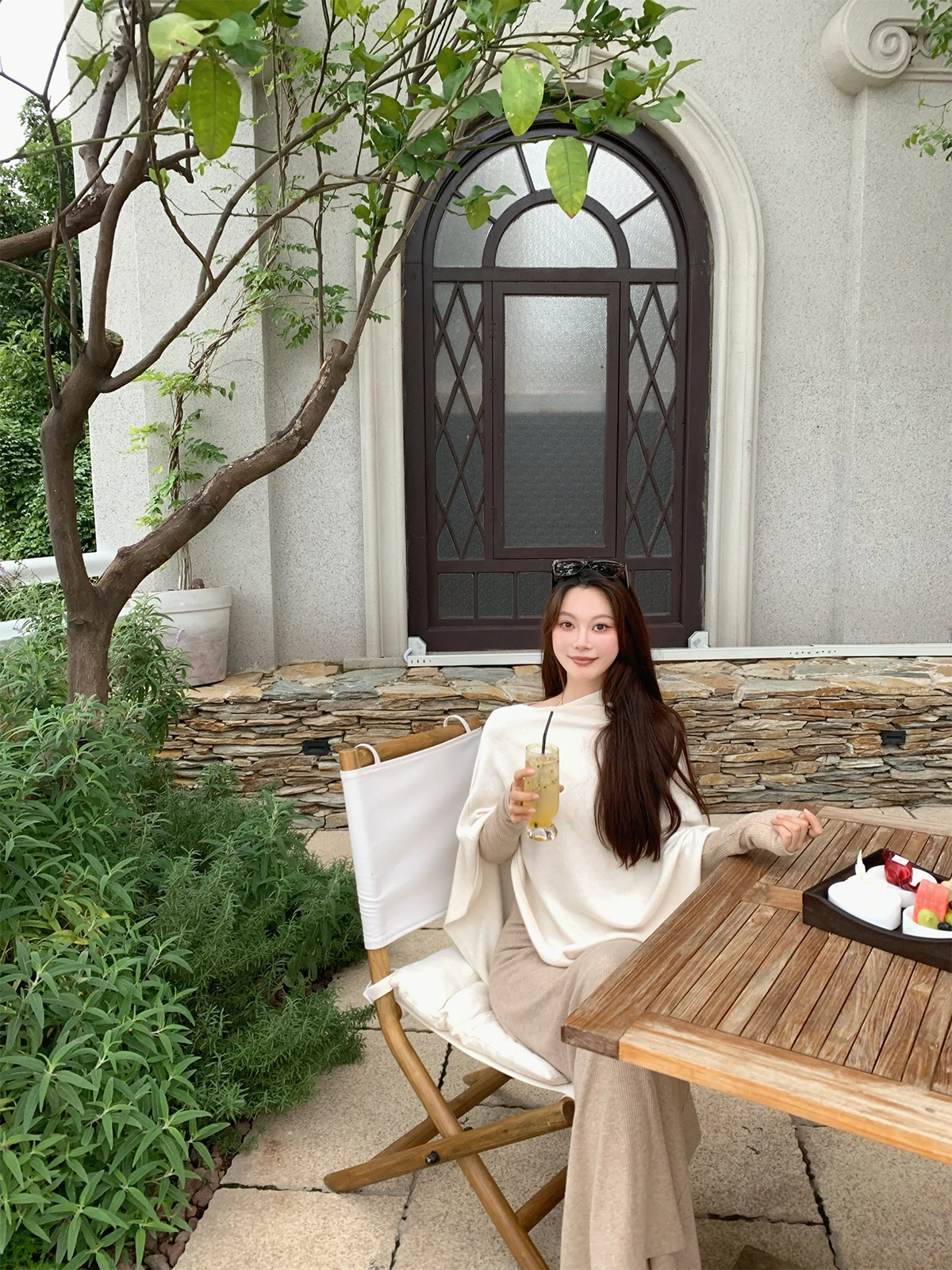 

Женское мягкое вязаное пальто-накидка из камаре, осенняя модная верхняя одежда из высококачественного материала, удобный крой