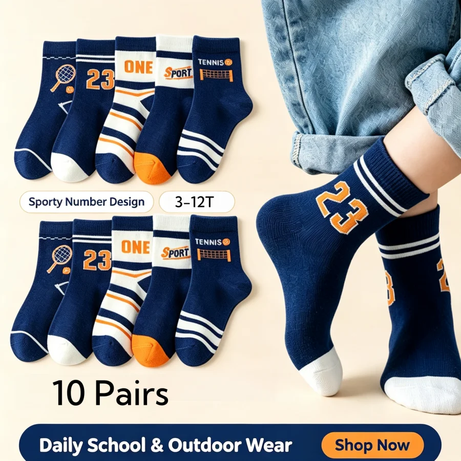 Ankle Support Badminton - 10 Pasang Kaus Kaki Olahraga Anak