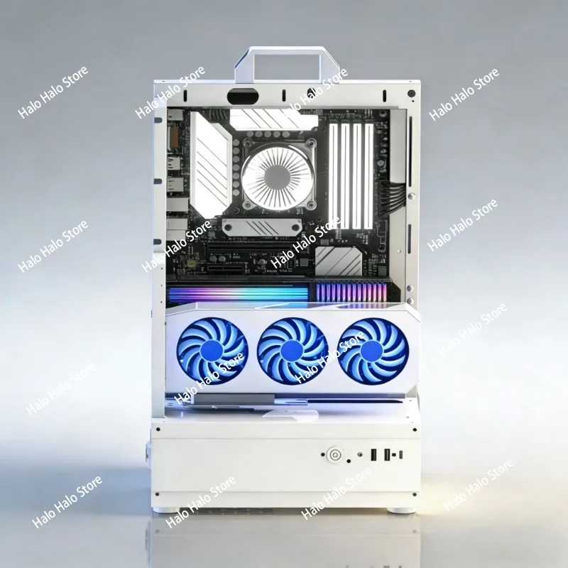 Open Frame PC Case 240/360 Liquid & Air Cooling Rack ATX/MATX Vertical GPU Desktop Mini Case