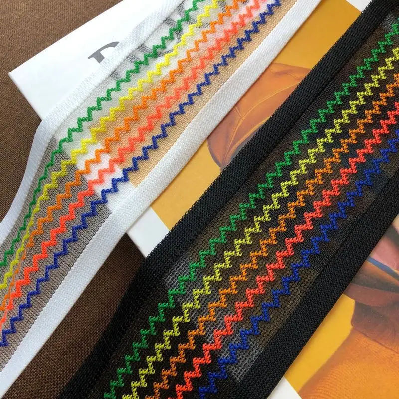 Transparent non-elastic knitted belt casual wear quick-drying Harlan sweatpants side strips widened mesh accessories
