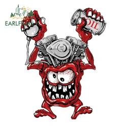 EARLFAMILY 13cm x 10cm V-Twin Engine Head Monster Car Sticker Speed Up & Add Oil Decal Rear Windshield Off-road Trunk Decoration