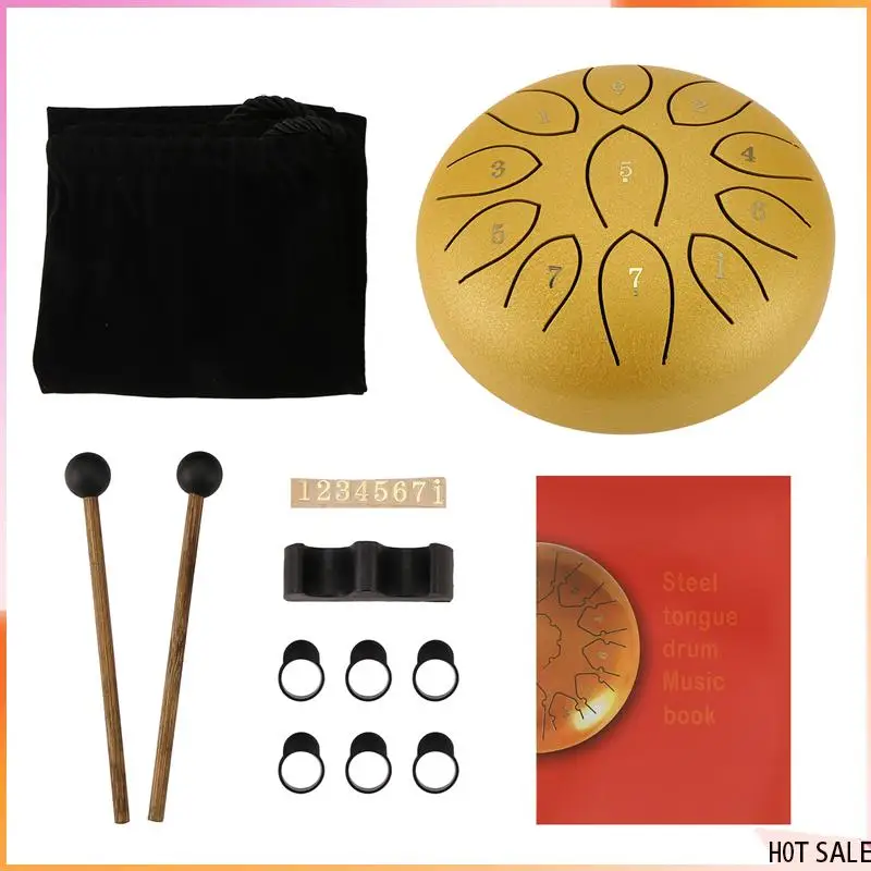 B72A Rain Drum For Outside 6 Inches 11 Tones Steel Tongue Drum Rain Chime Outdoor Rain Chime Musical Instrument