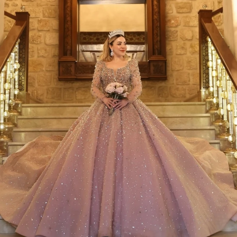 

Розовые блестящие платья Quinceanera, бальное платье с открытыми плечами, милое платье 16, тюлевое платье с бисером и кристаллами для дня рождения, Vestidos 15 De Anos