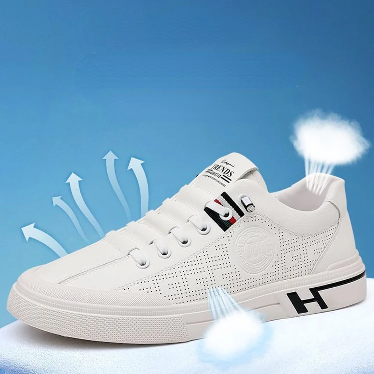 2024 Men\'s Summer New Board Shoes Mesh Breathable Sports and Casual Mesh Shoes Men\'s Trendy Fashion Versatile Little White Shoes