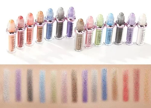Imagen 2 del producto Rodillo de cuentas, sombra de ojos con purpurina, maquillaje de diamante, brillo de ojos en polvo, maquillaje impermeable, sombra de ojos, Cosméticos brillantes de cristal para mujeres
