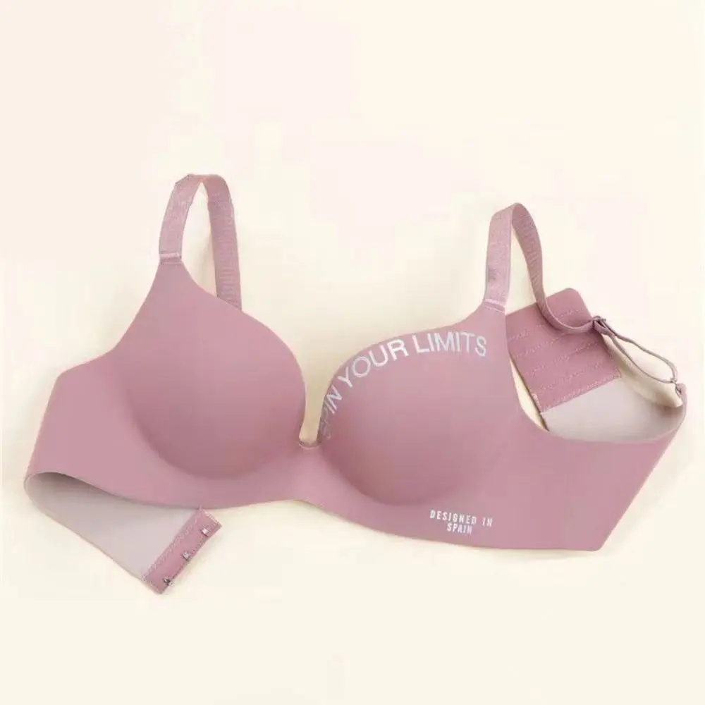 Fashion Letter Pattern Women Deep V Bras Seamless NO Steel Ring Push Up Bralette Tube Top Beauty Back 3/4 Cup Bra Women view 4