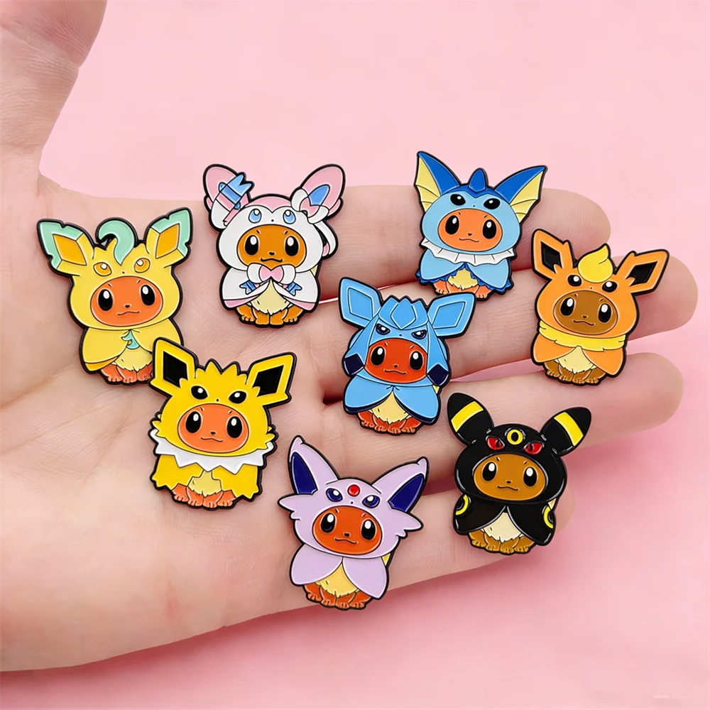 8-pecas-de-pins-esmaltados-familia-pokemon-eevee-broches-eevee-com-capuz-de-personagem-emblemas-de-lapela-para-mochilas-e-chapeus