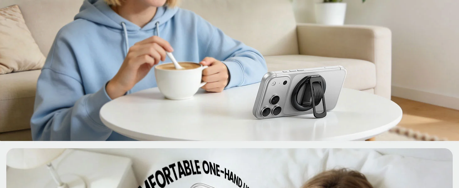 Magnetischer Handygriff, ultraweiche Silikon-Fingerschlaufe, magnetischer Handy-Ringhalter, Zubehör für iPhone 17/16 Serie und Android-Geräte – Detail 4