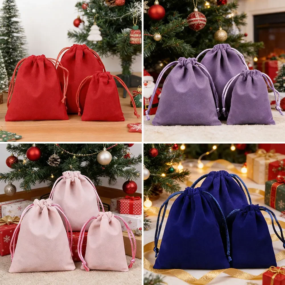 Soft Suede Velvet Drawstring Bag Multi Size Small Gift Packaging Pouch For Rings Earrings Bracelet Jewelry