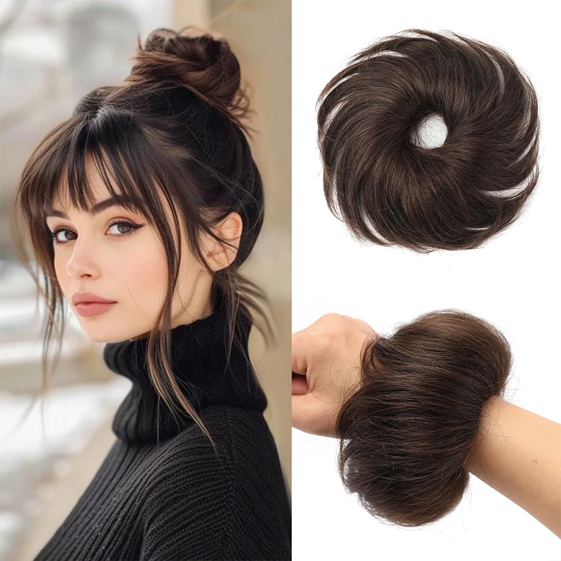

Single bun, wig, straight hair circle, bun, flower bud