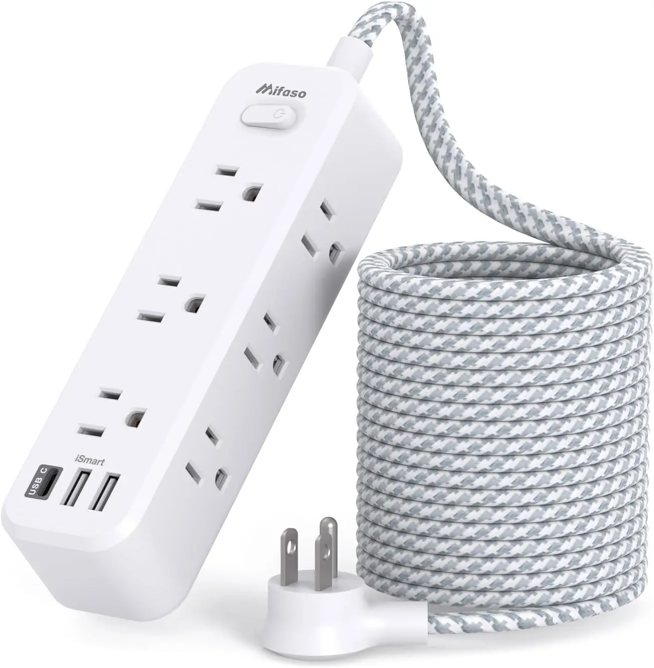 

15FT White Extension Cord with 9 Outlets and 3 USB Ports, Surge Protector Power Strip for Dorm Room Essentials